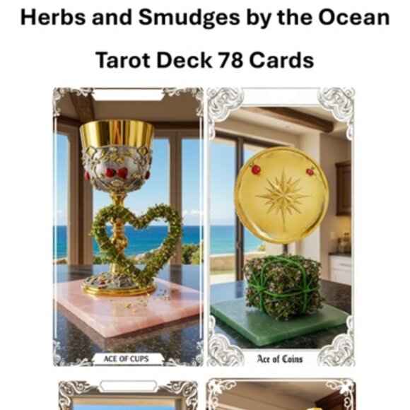 Herbs and Smudges by the Ocean  tarot deck 78 cards - Picture 1 of 2